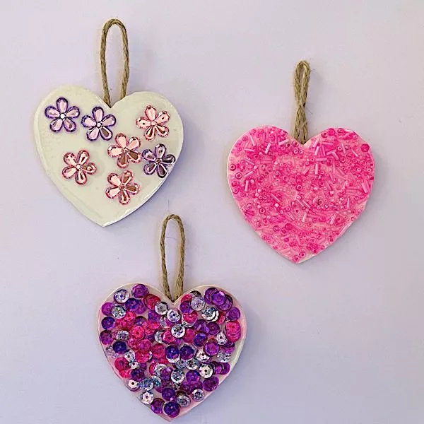 Valentine 2024 Red, Pink & White Wood Hearts, Set of 3