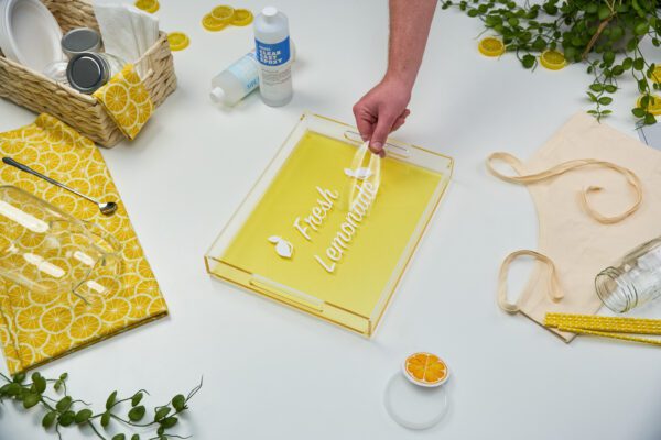 epoxy lemonade tray and coasters